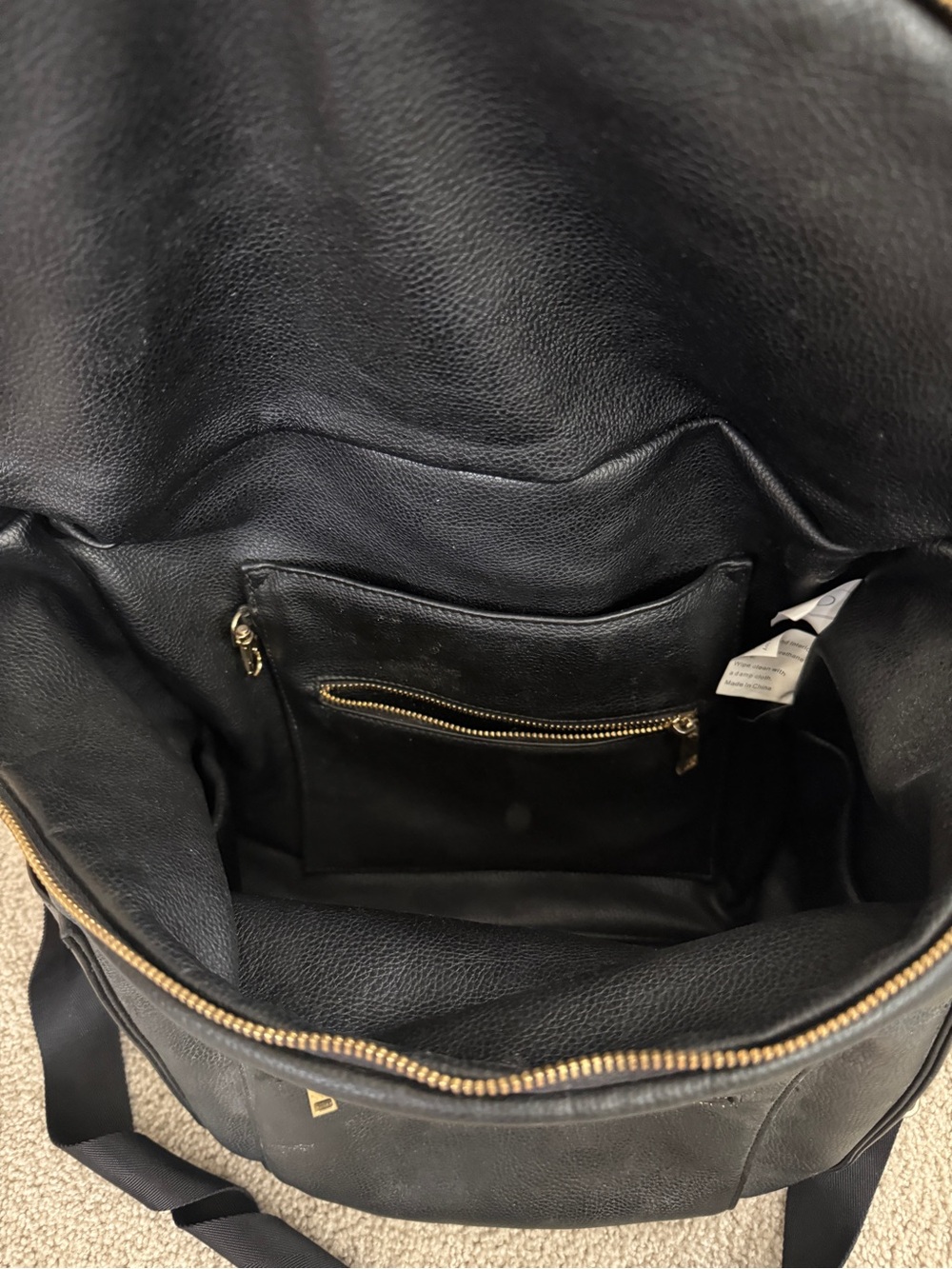 Fawn Design Black Pebbled Leather Convertible Backpack - Picture 3 of 4